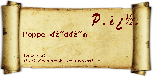 Poppe Ádám névjegykártya